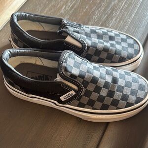 Vans Black and Gray Slip-On Sneakers Classic Style